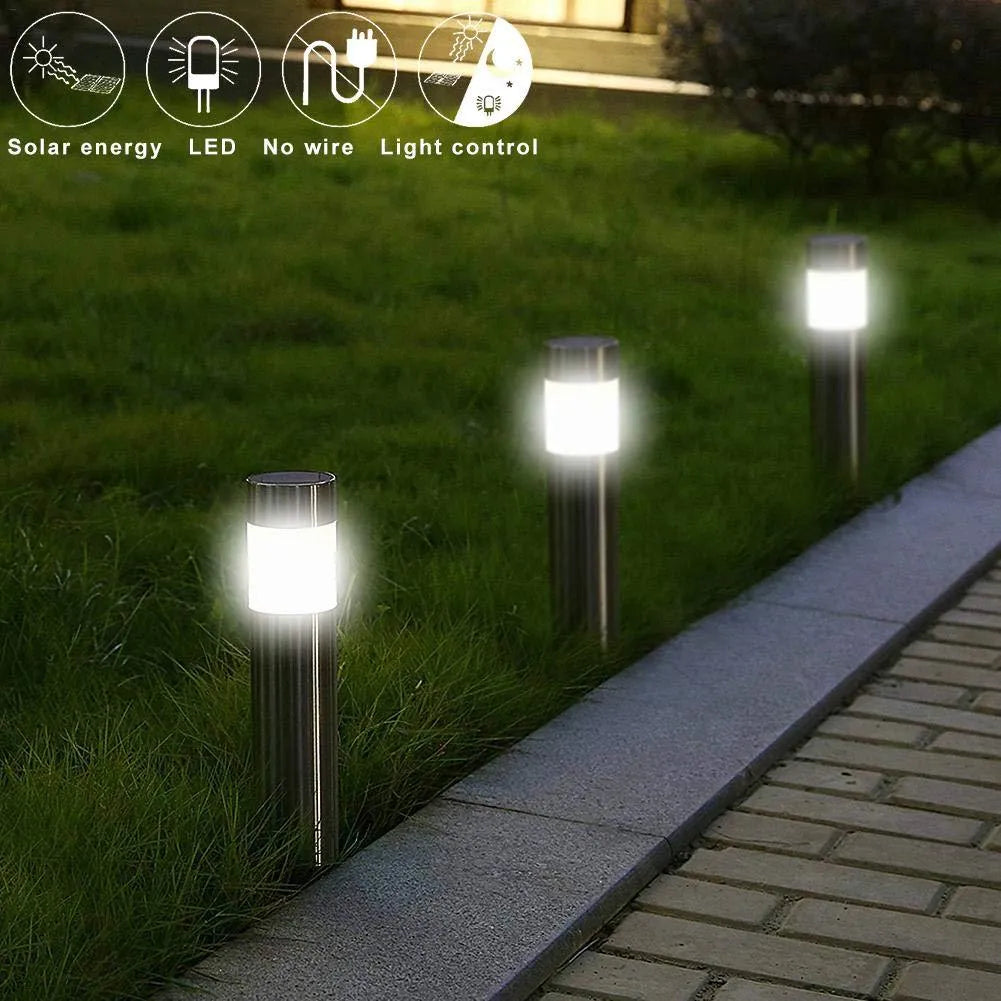 Solar Cylindrical LED Pathway Lawn Light