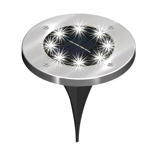 12 Pack Outdoor Stainless Steel Solar Lights - Solar Landscape Lighting
