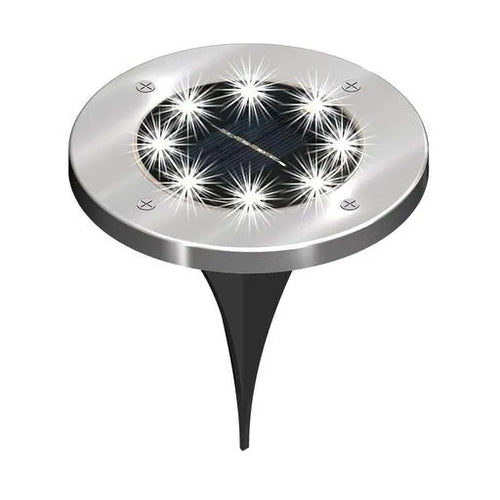 12 Pack Outdoor Stainless Steel Solar Lights - Solar Landscape Lighting