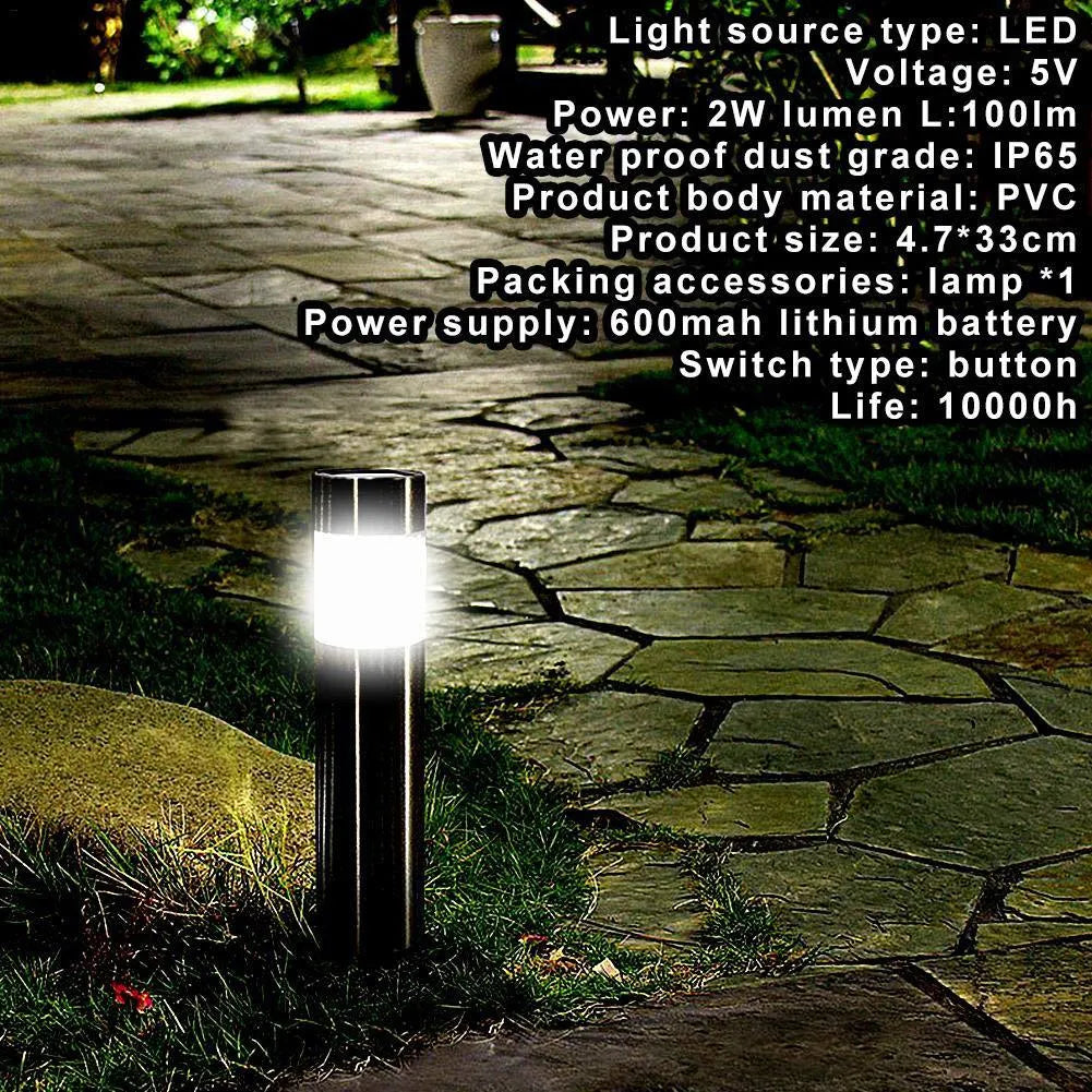 Solar Cylindrical LED Pathway Lawn Light