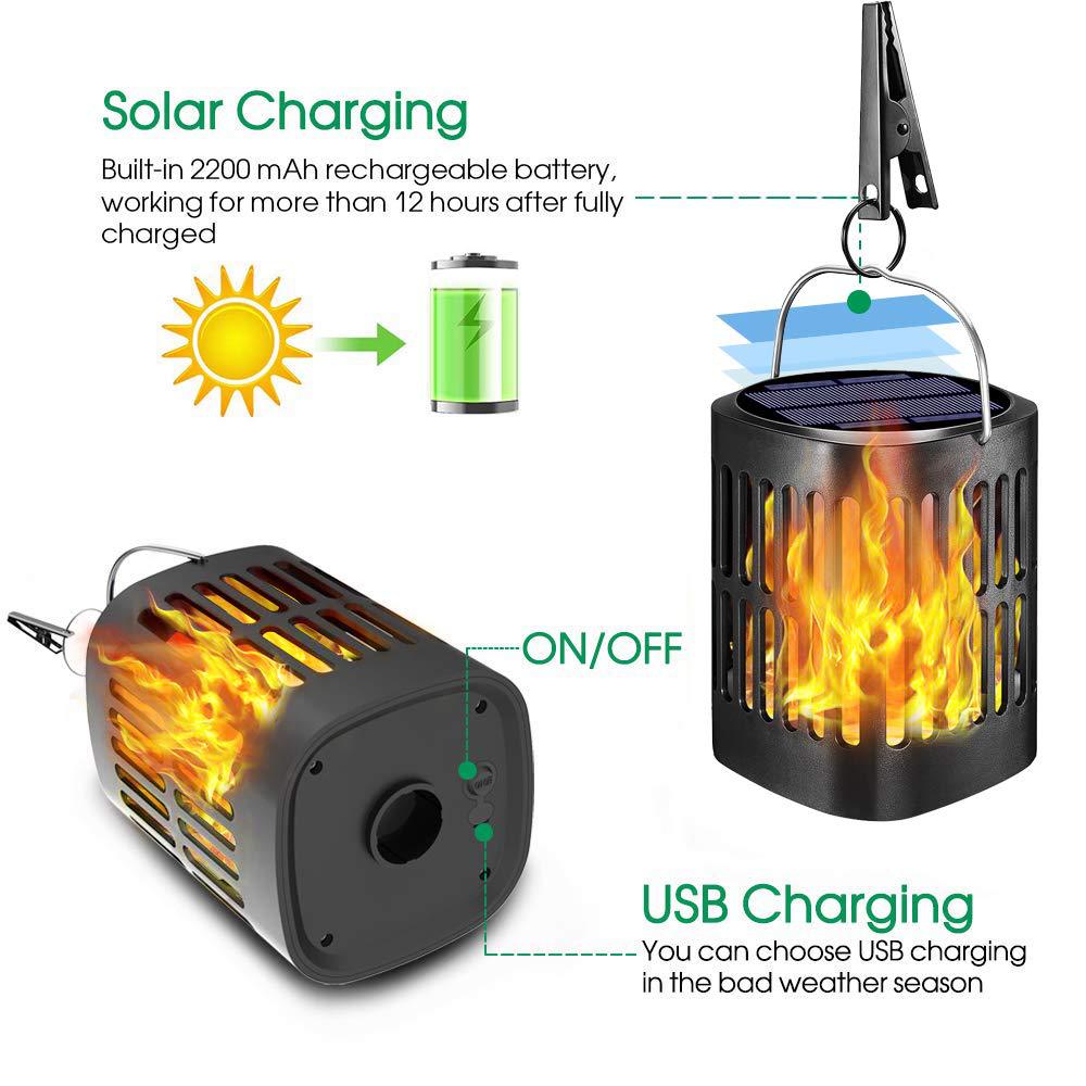 Solar LED Flame Lantern Light