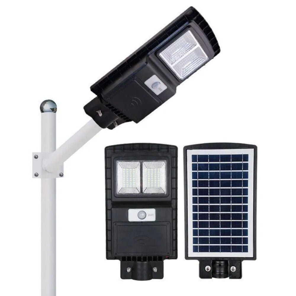 Outdoor All In One Integrated 80W LED Solar Street Wall Path Light for Home & Garden- 8000 Lumens