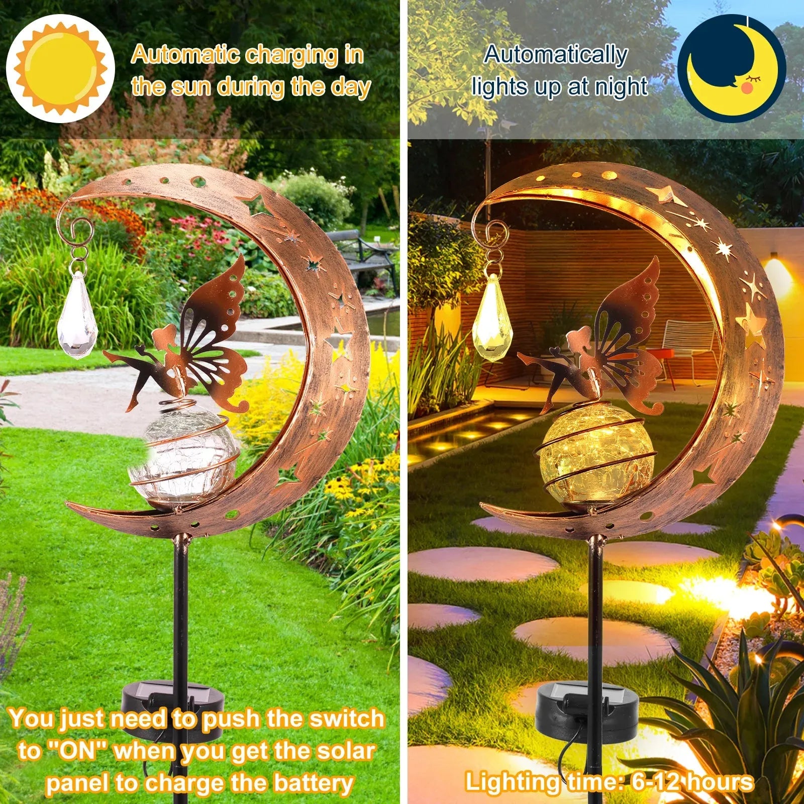 LED Garden Moon Solar Lawn Light