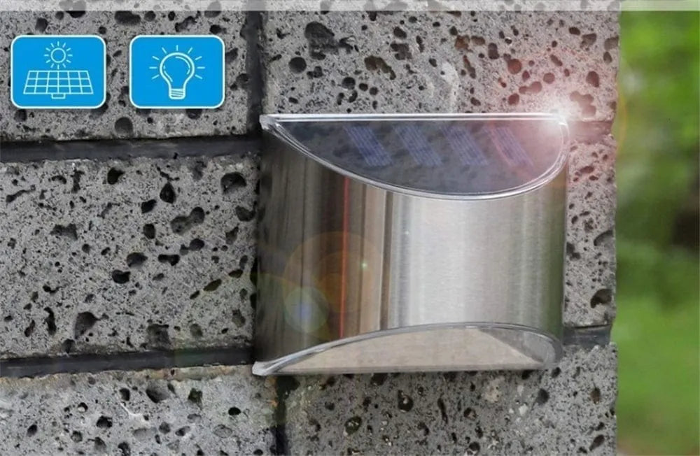 Stainless Steel Outdoor Solar Fence Wall Light