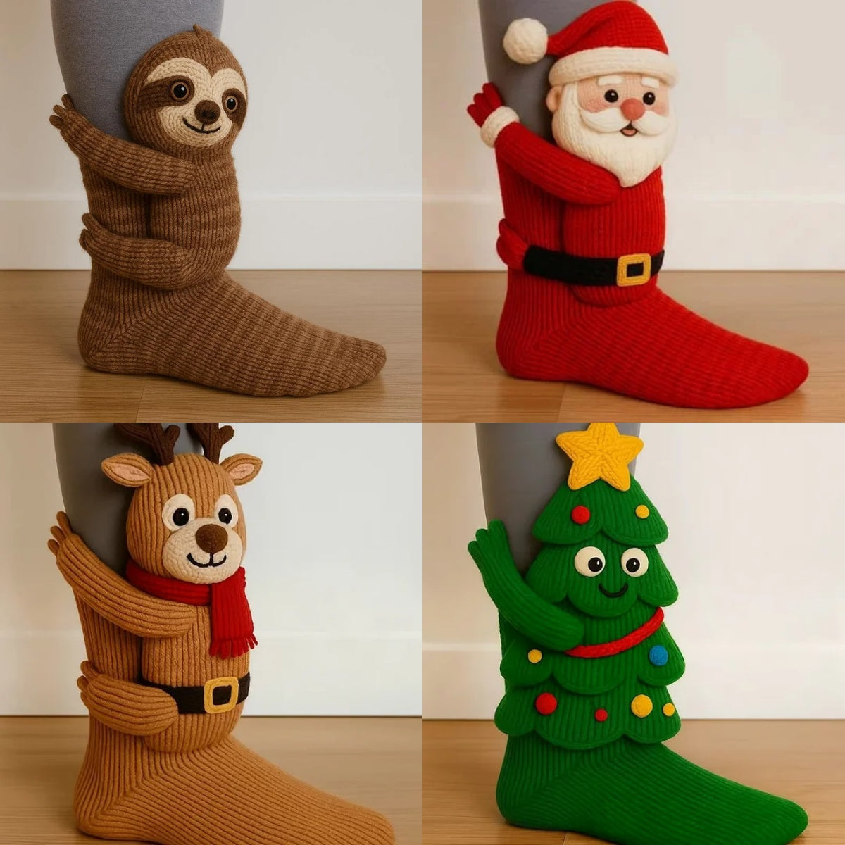 (🌲Early Christmas Sale- 49% OFF) 🦥3D Animal Socks Christmas Edition🧦