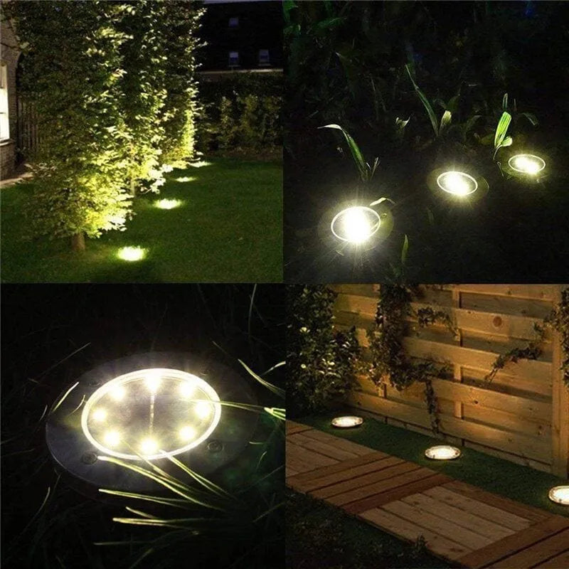12 Pack Outdoor Stainless Steel Solar Lights - Solar Landscape Lighting