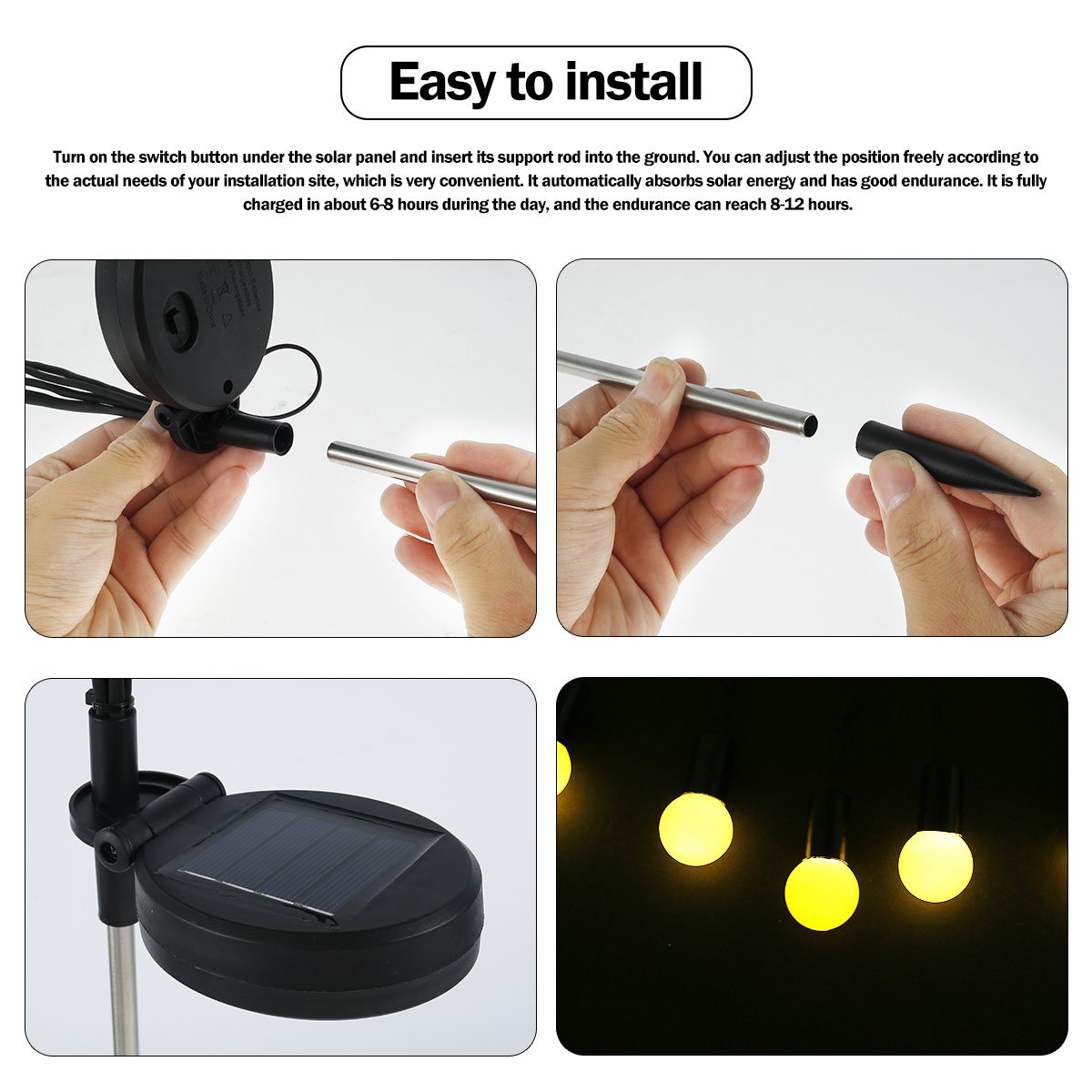 Flickering Firefly LED Solar Garden Glow Light
