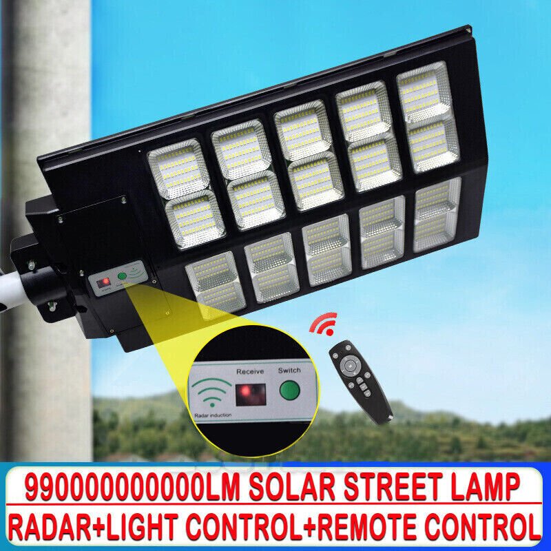2000W LED Super Bright Outdoor Remote Control Solar Street Light