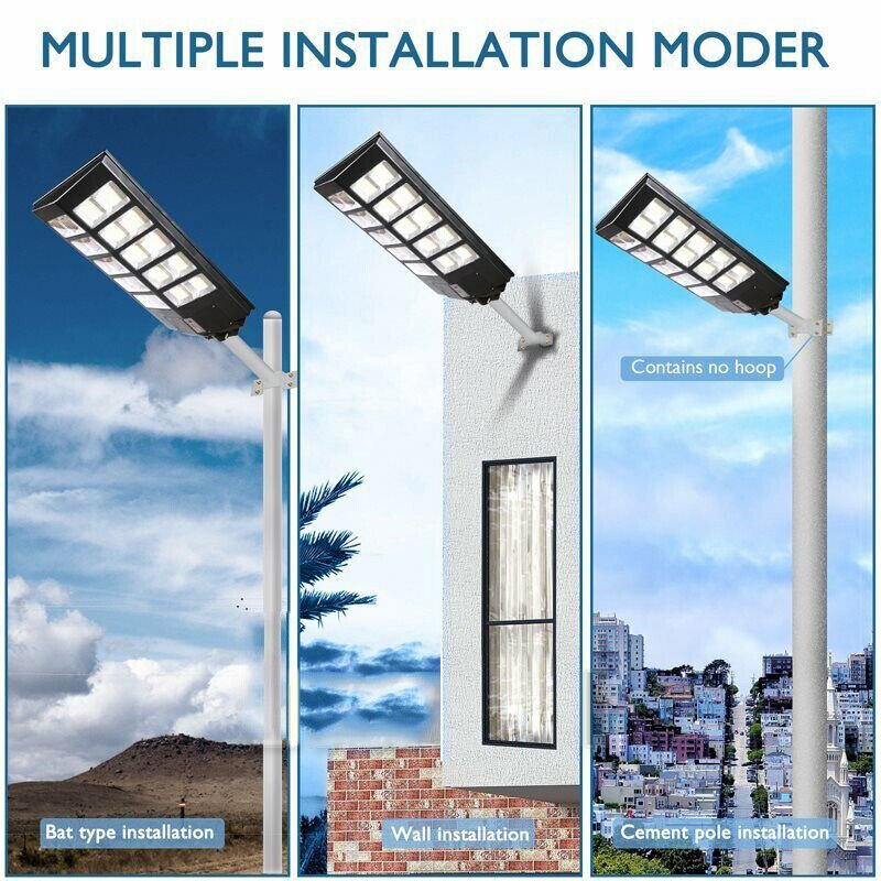 2000W LED Super Bright Outdoor Remote Control Solar Street Light