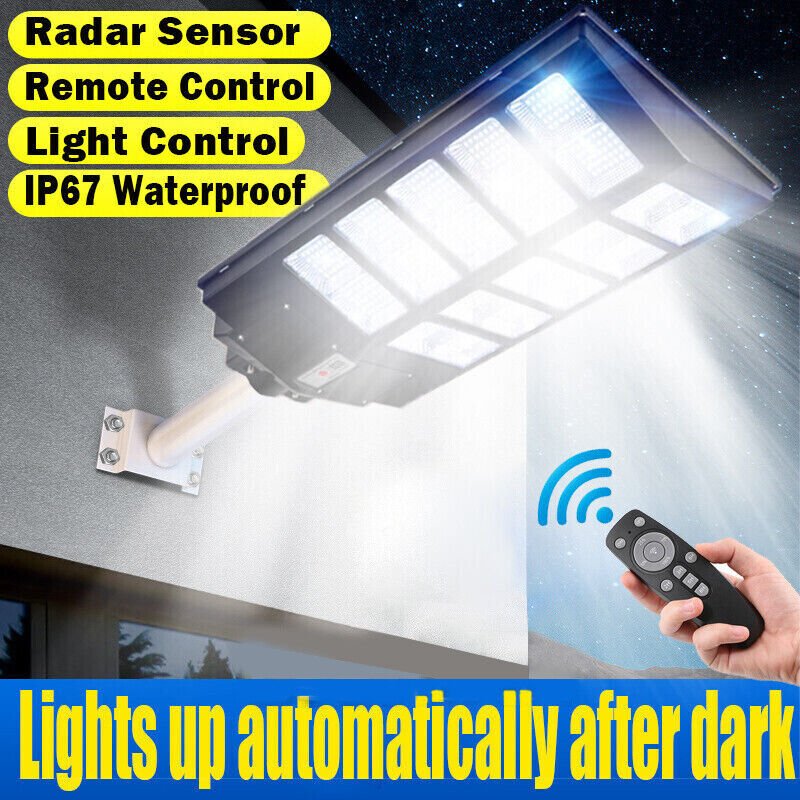 2000W LED Super Bright Outdoor Remote Control Solar Street Light
