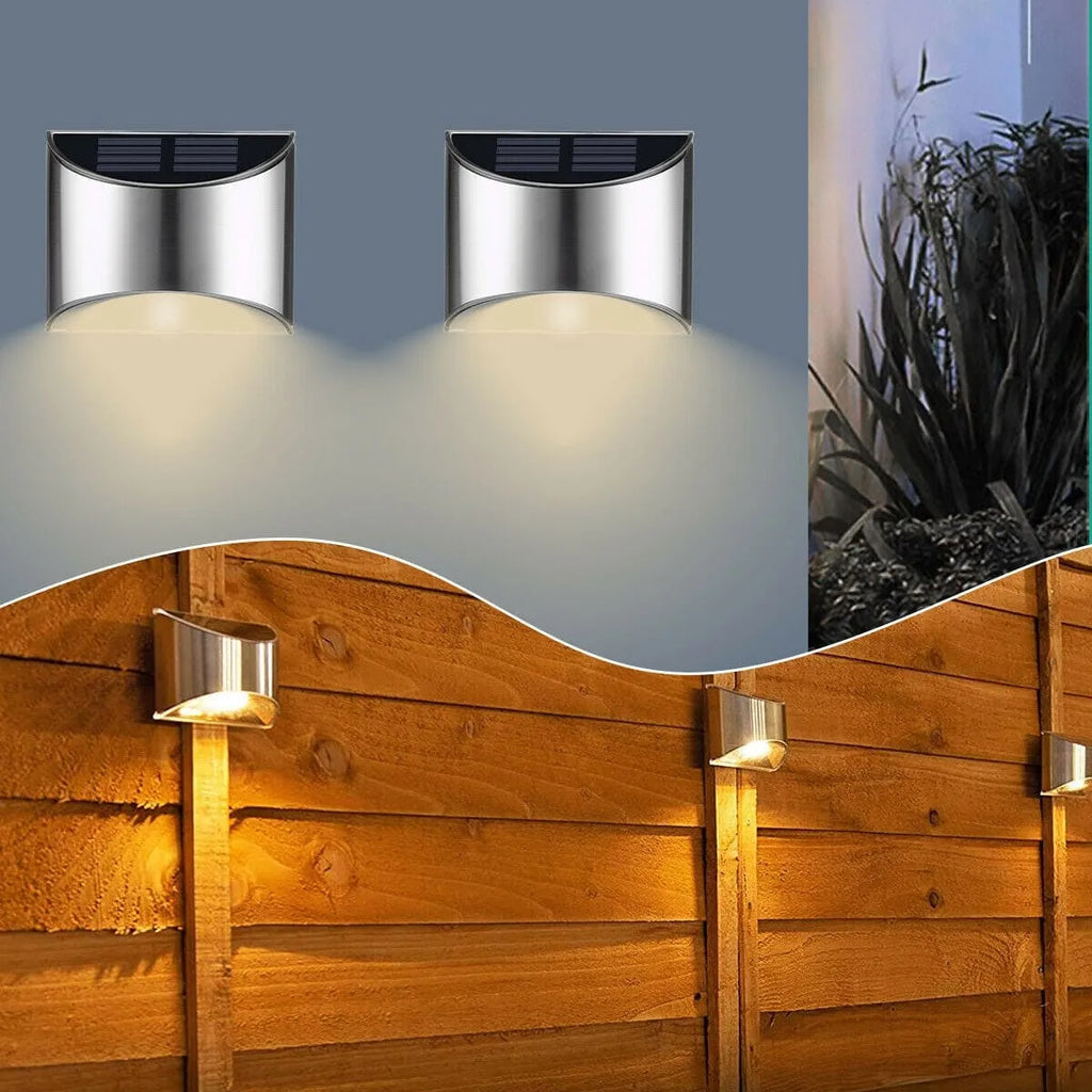 Stainless Steel Outdoor Solar Fence Wall Light
