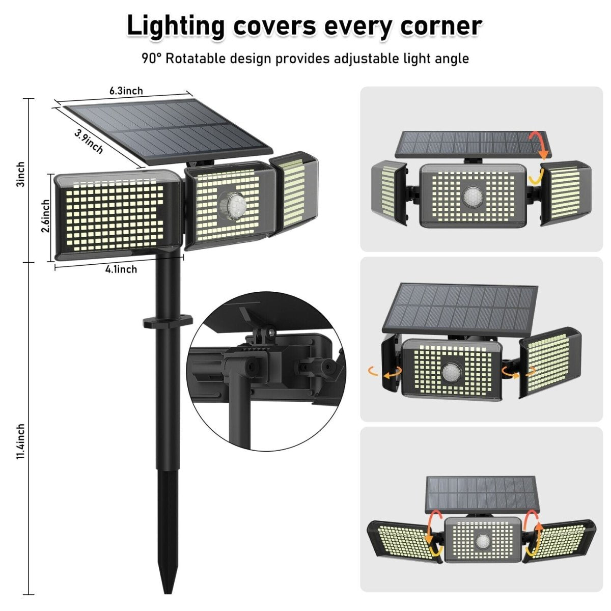 SolarGuard Wide LED Motion Landscape Light