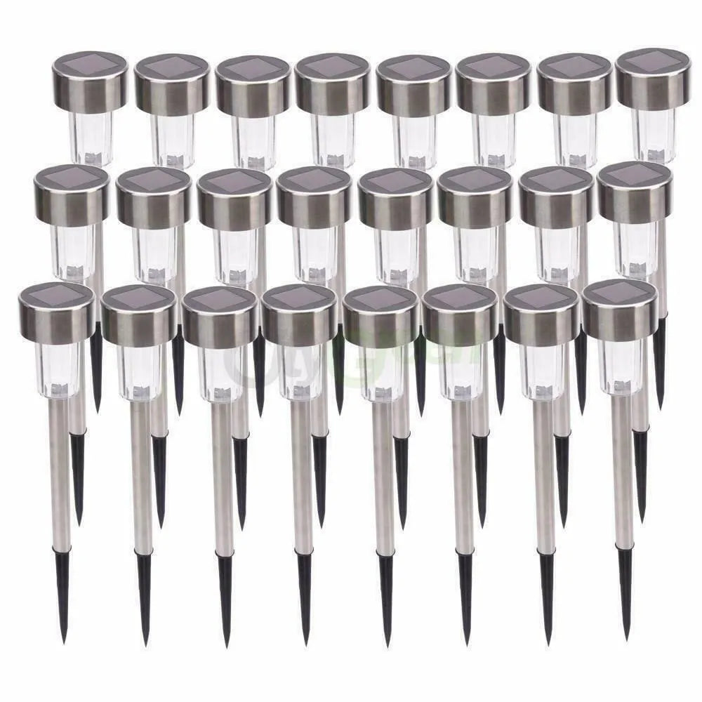 Stainless Steel Solar Pathway LED Outdoor Lights (12 Pack)
