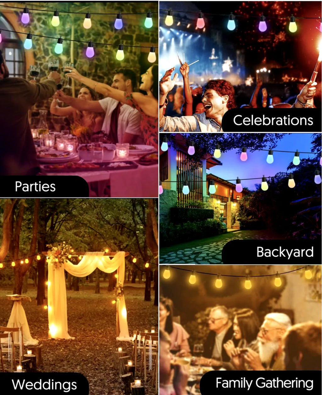 ‎5W RGB Weatherproof LED Solar String Lights