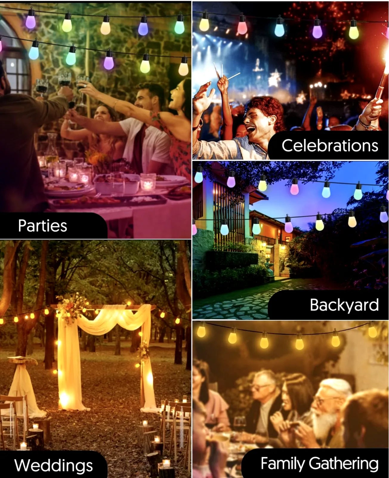 ‎5W RGB Weatherproof LED Solar String Lights