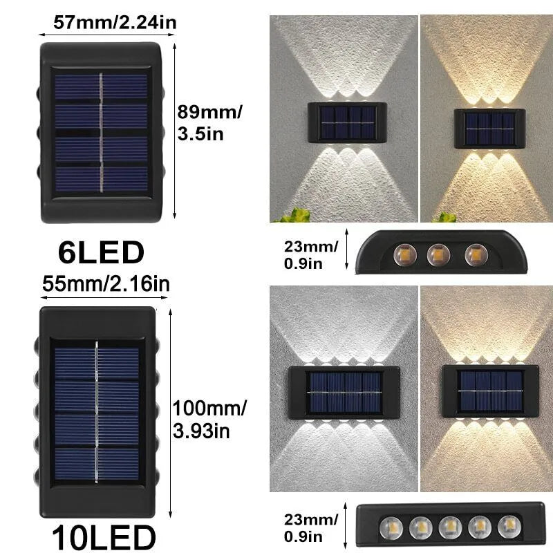 Outdoor LED Solar Wall Fence Light