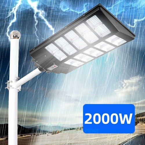 2000W LED Super Bright Outdoor Remote Control Solar Street Light
