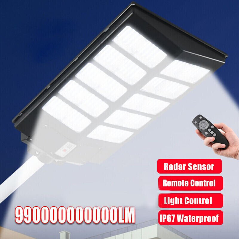 2000W LED Super Bright Outdoor Remote Control Solar Street Light